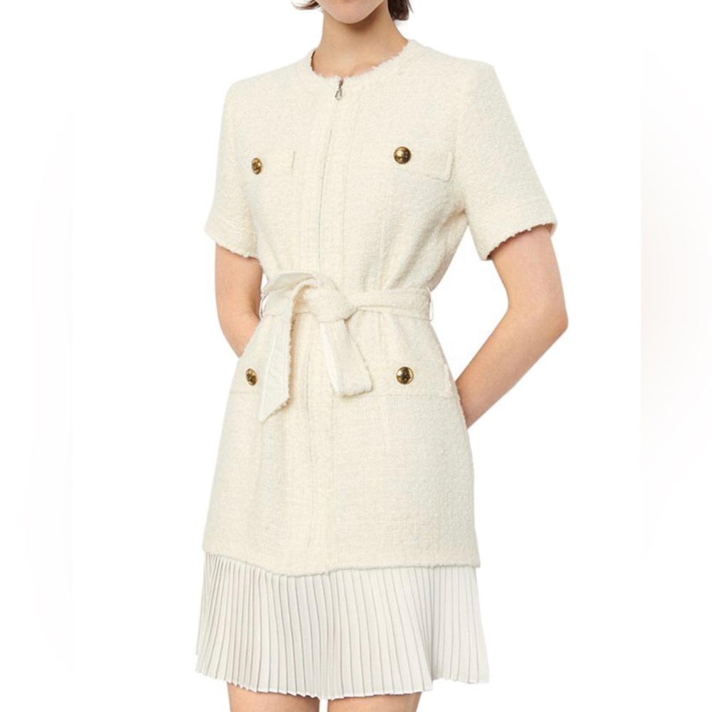 Sandro tweed coat mini dress 36